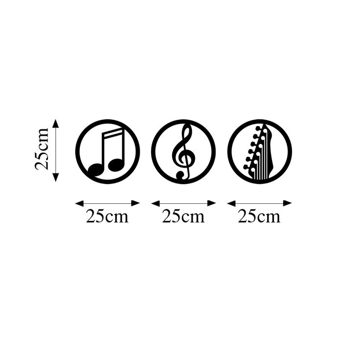 Wallity Just Music - 295 Escultura de Pared de Metal Negra (3 Piezas) Wallity Just Music - 295 Escultura de Pared de Metal Negra (3 Piezas)